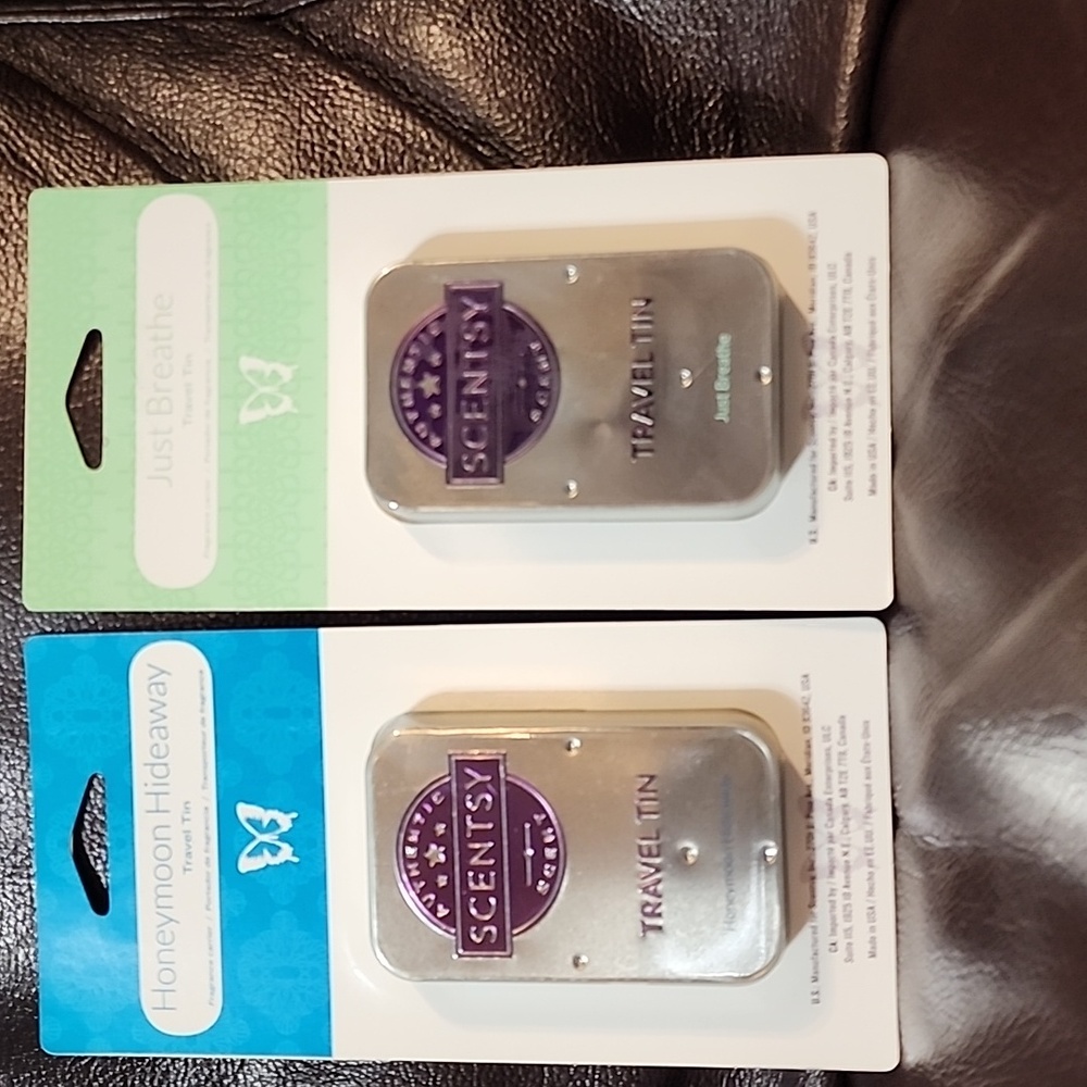 Scentsy Travel Tins. Just Breathe & Honeymoon Hideaway